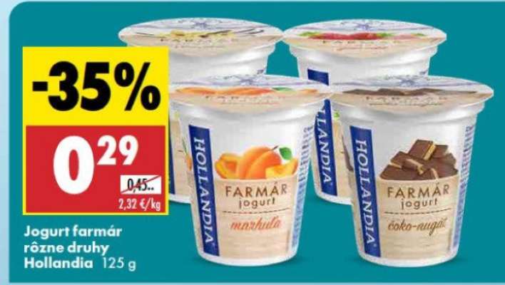 Jogurt farmár rôzne druhy Hollandia 125 g
