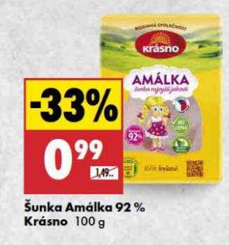 Šunka Amálka 92 % Krásno 100 g