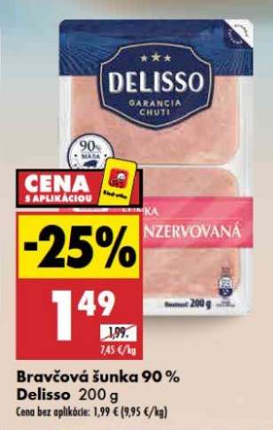 Bravčová šunka 90 % Delisso 200 g