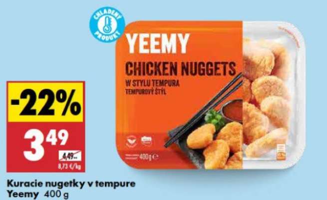 Kuracie nugetky v tempure Yeemy 400 g