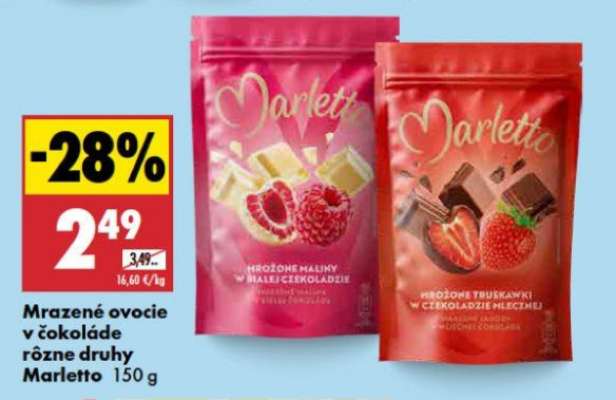 Mrazené ovocie v čokoláde rôzne druhy Marletto 150 g