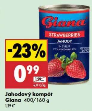 Jahodový kompót Giana 400/160 g