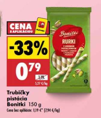 Trubičky pistácia Bonitki 150 g