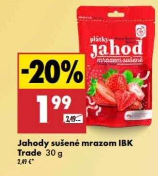 Jahody sušené mrazom IBK Trade 30 g