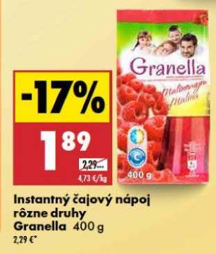 Instantný čajový nápoj rôzne druhy Granella 400 g
