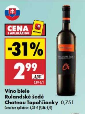 Víno biele Rulandské šedé Chateau Topoľčianky