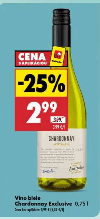 Víno biele Chardonnay Exclusive 0,75 l