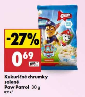 Kukuričné chrumky solené Paw Patrol 30 g