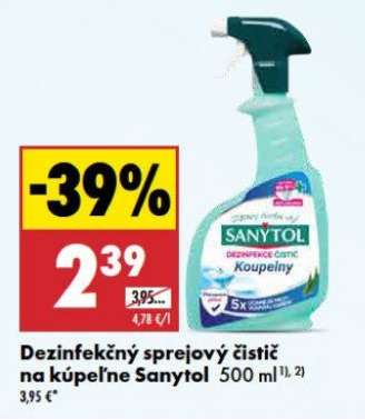 Dezinfekčný sprejový čistič na kúpeľne Sanytol 500 ml