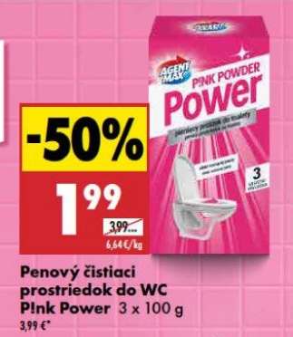 Penový čistiaci prostriedok do WC Pink Power 3 x 100 g
