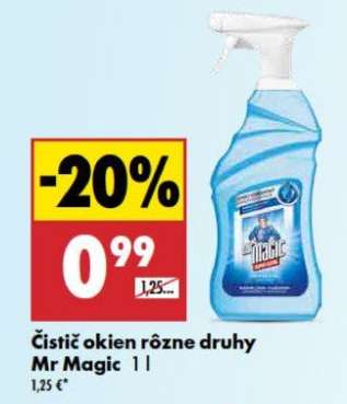 Čistič okien rôzne druhy Mr Magic