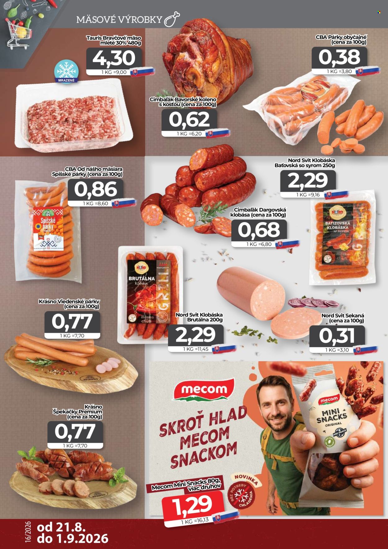 Leták CBA Komfos - 21.8.2026 - 1.9.2026. Strana 2