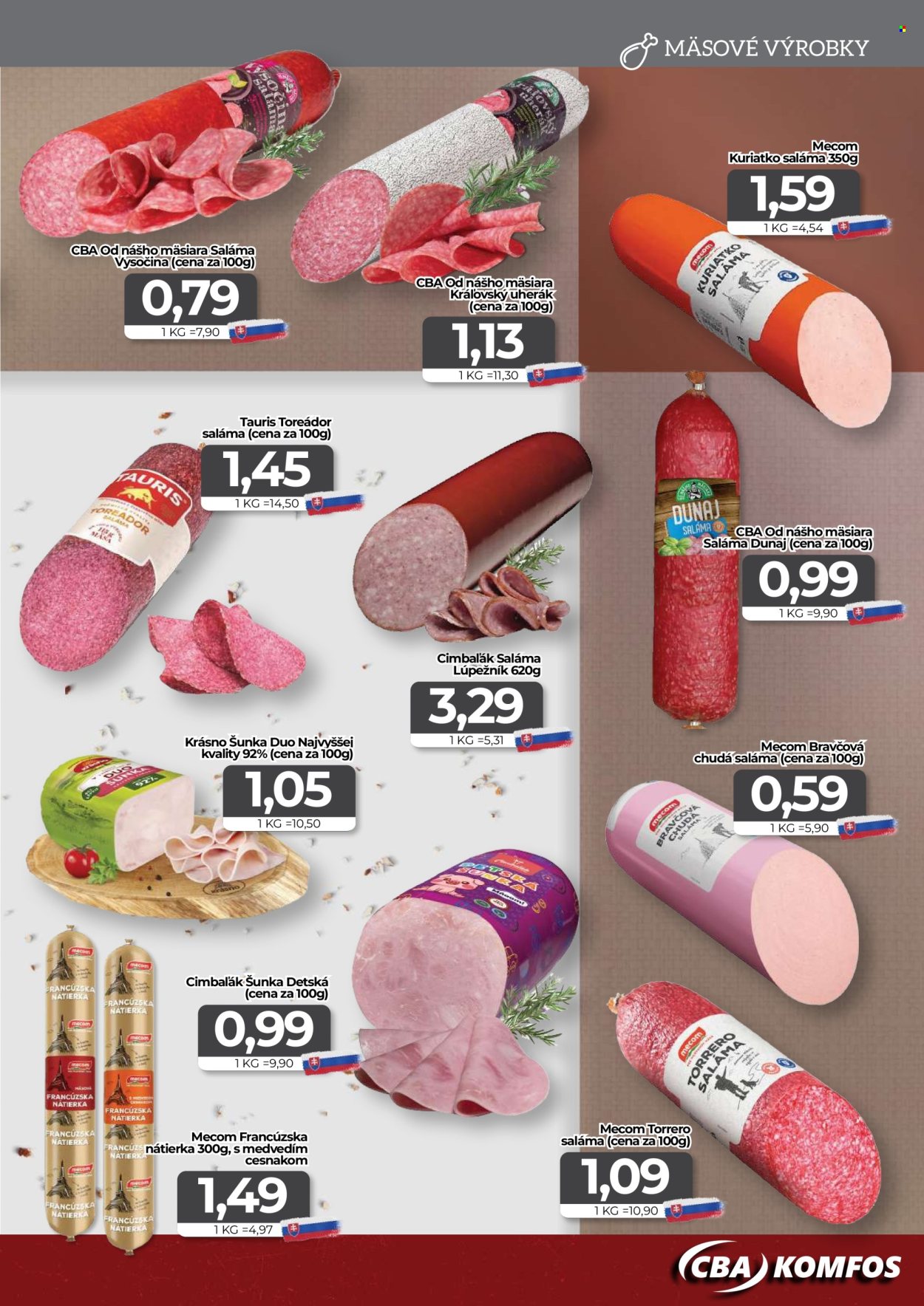 Leták CBA Komfos - 21.8.2026 - 1.9.2026. Strana 3