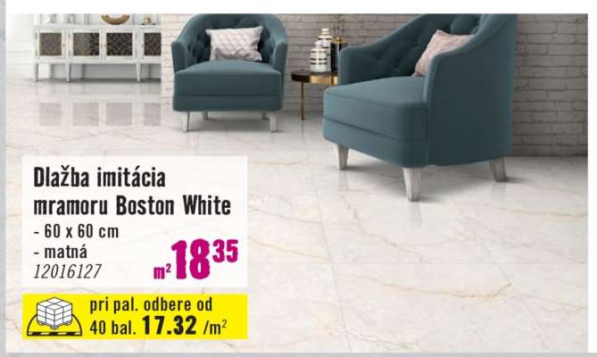 Dlažba imitácia mramoru Boston White