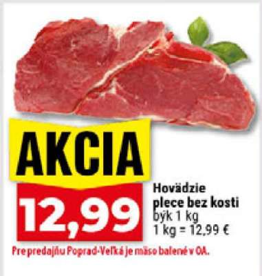Hovädzie plece bez kosti