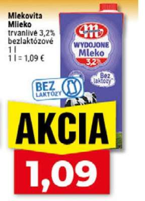 Mlekovita Mlieko trvanlivé 3,2% bezlaktózové