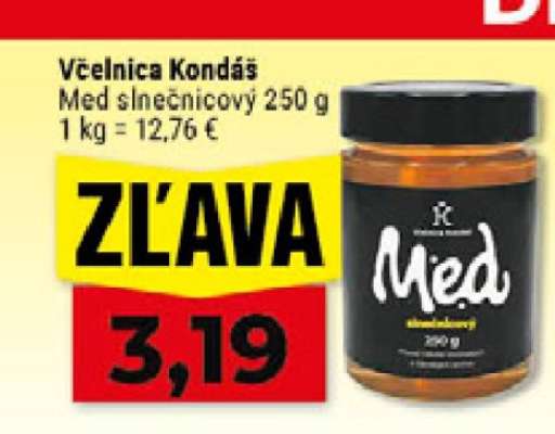 Včelnica Kondáš Med slnečnicový 250 g