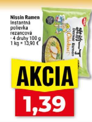 Nissin Ramen Instantná polievka rezancová