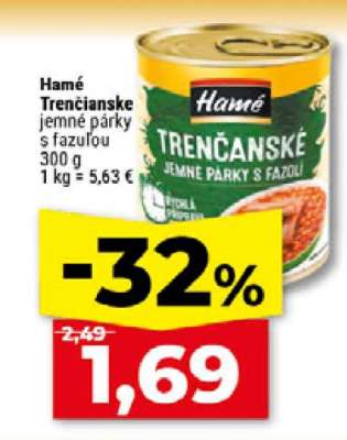 HAMÉ Trenčianske jemné párky s fazuľou