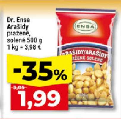 Dr. Ensa Arašídy pražené solené 500 g