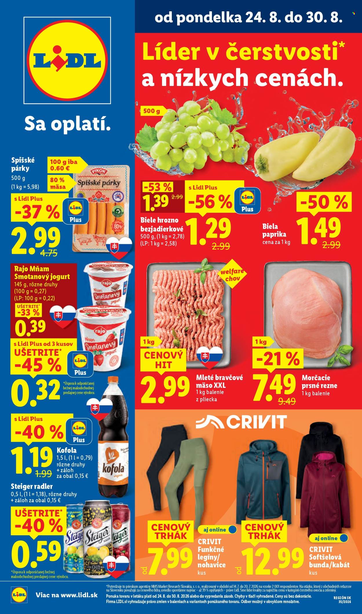 Leták Lidl - 24.8.2026 - 30.8.2026. Strana 1