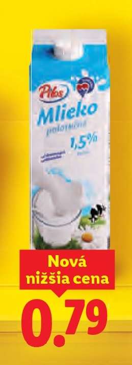 Mlieko polotučné 1,5%