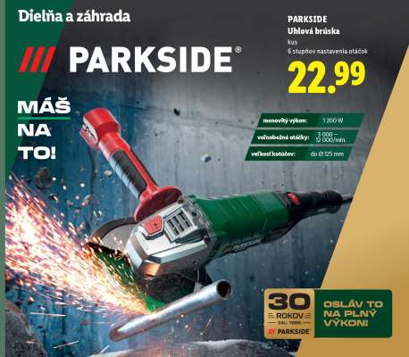Parkside Uhlová brúska