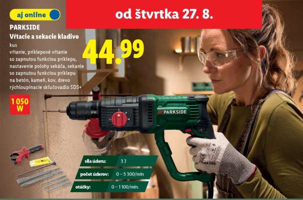 Parkside Vŕtacie a sekacie kladivo