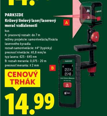 Parkside Krížový líniový laser/laserový merač vzdialenosti