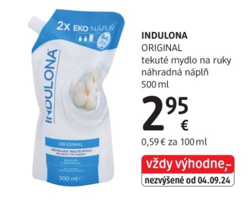 INDULONA ORIGINAL tekuté mydlo na ruky náhradná náplň 500 ml