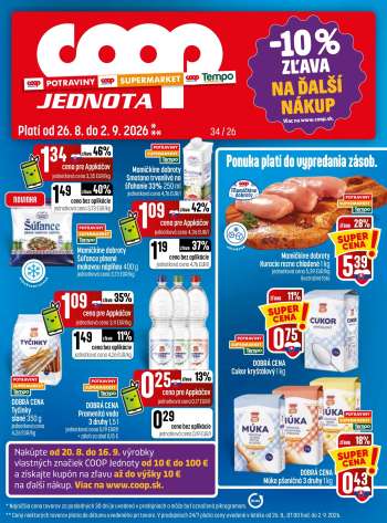 Leták COOP Jednota - 26.8.2026 - 2.9.2026.
