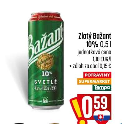 Zlatý Bažant 10% 0,5 l