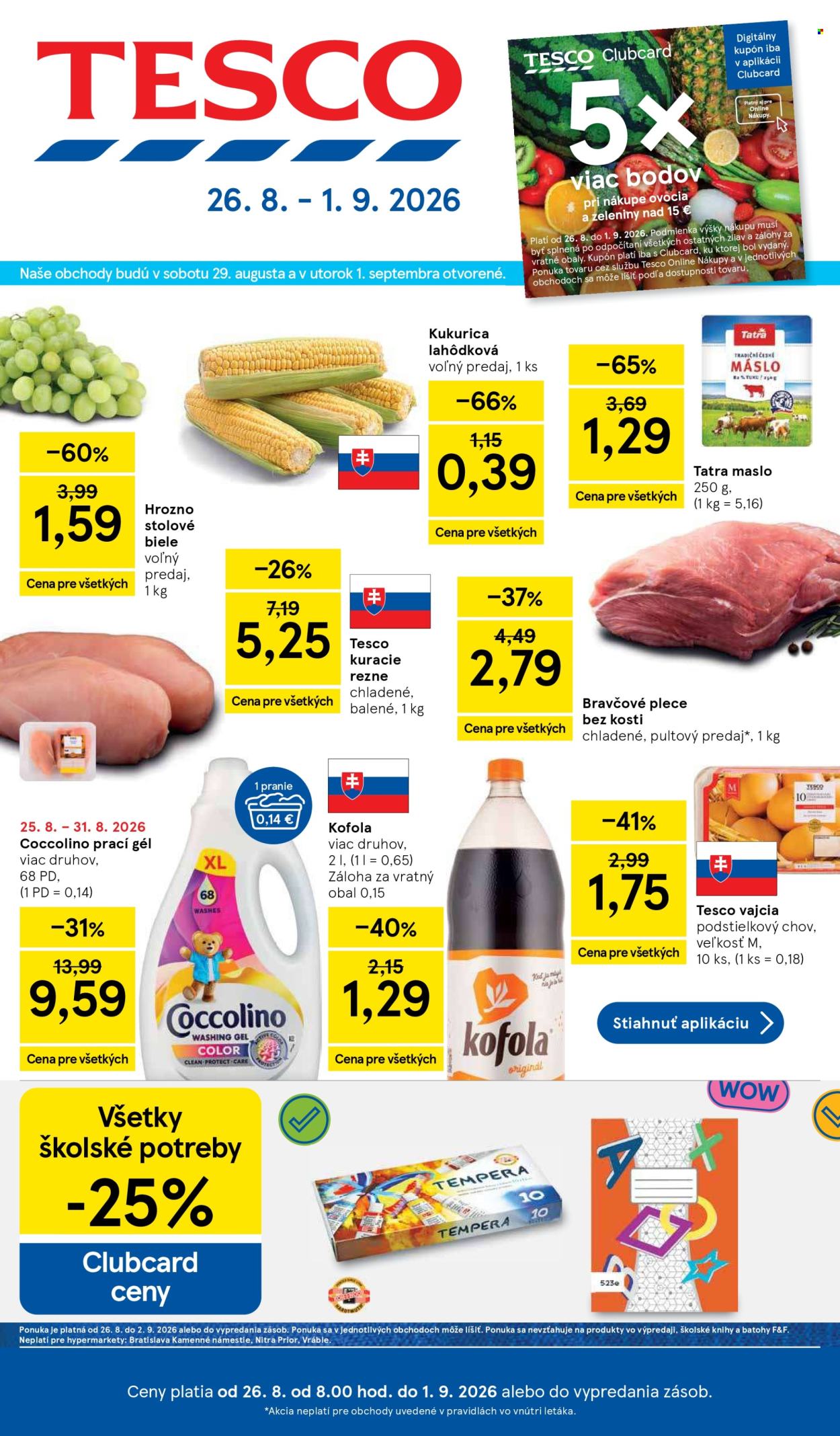 Leták TESCO - 26.8.2026 - 1.9.2026. Strana 1
