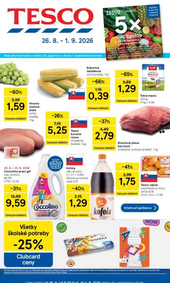 Leták TESCO - 26.8.2026 - 1.9.2026.