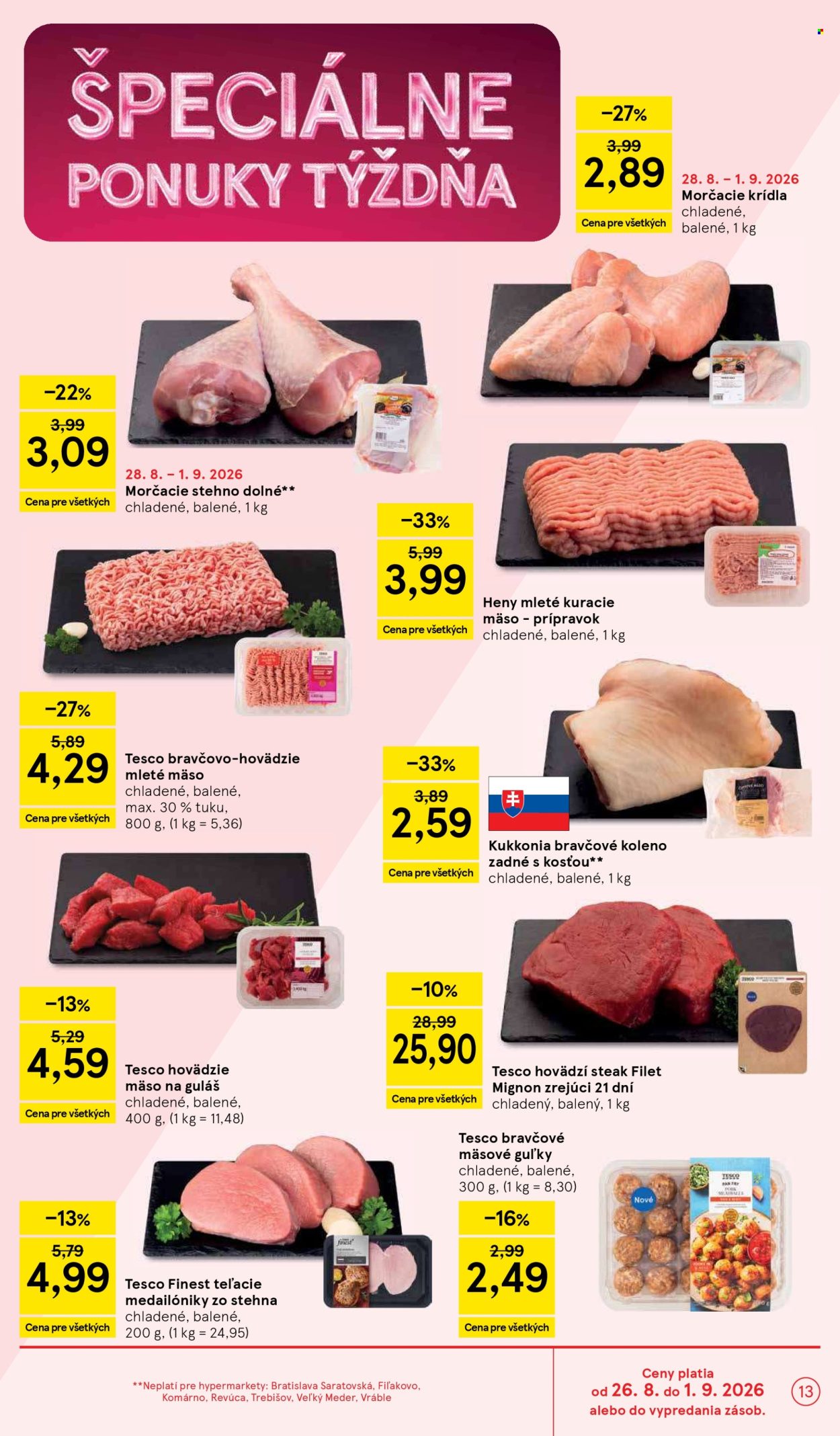 Leták TESCO - 26.8.2026 - 1.9.2026. Strana 13