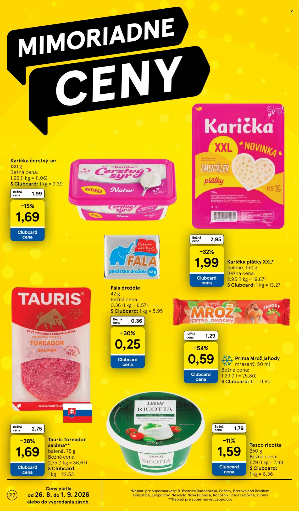 Leták TESCO supermarket - 26.8.2026 - 1.9.2026. Strana 22