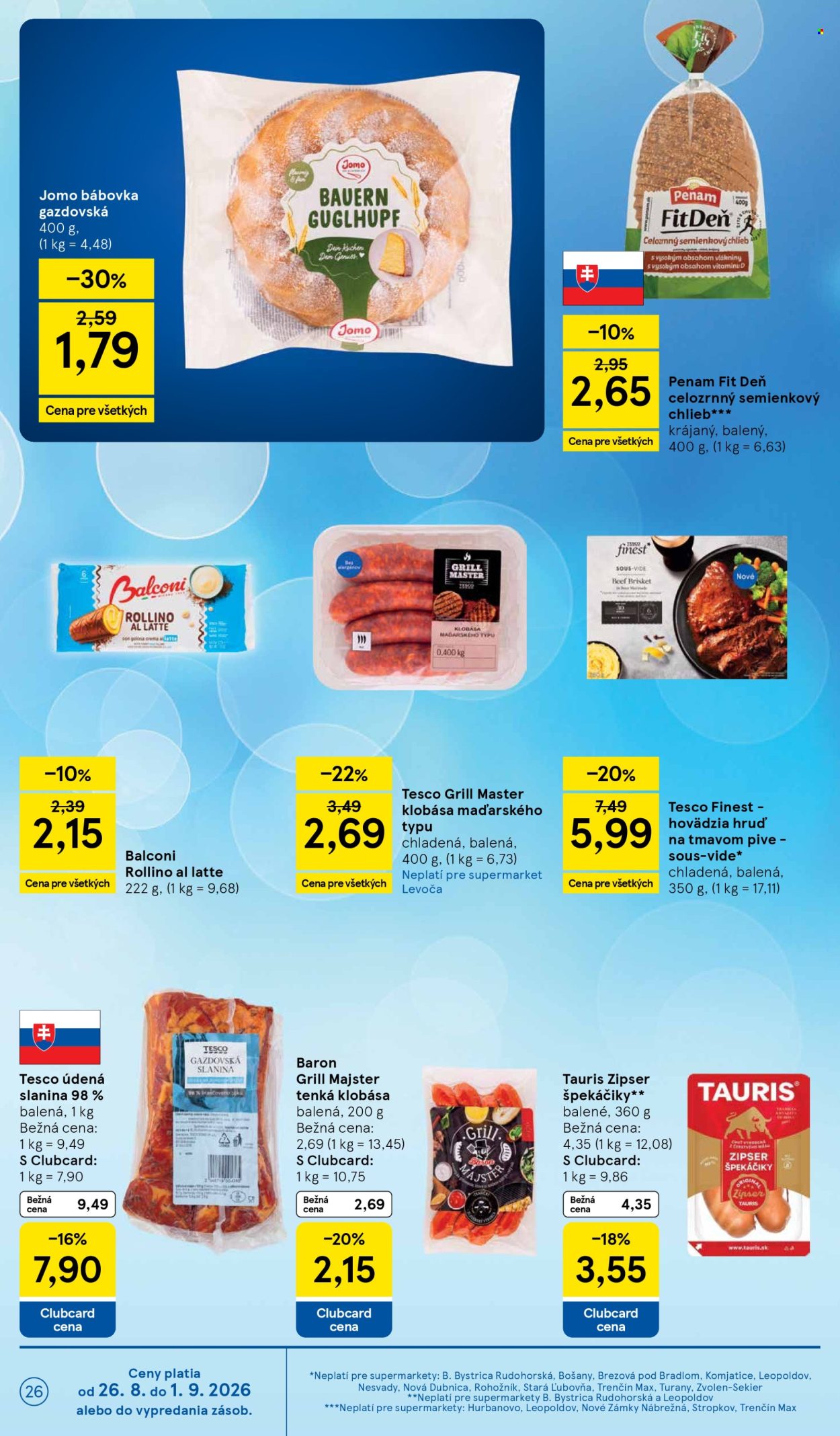 Leták TESCO supermarket - 26.8.2026 - 1.9.2026. Strana 26