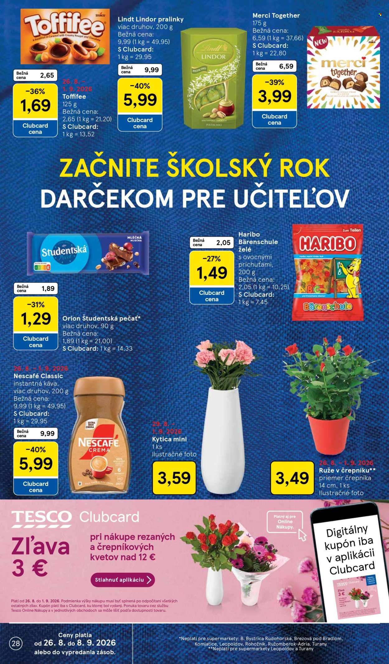Leták TESCO supermarket - 26.8.2026 - 1.9.2026. Strana 28