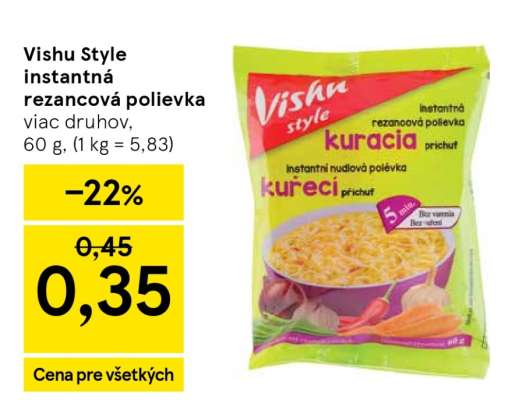 Vishu Style instantná rezancová polievka