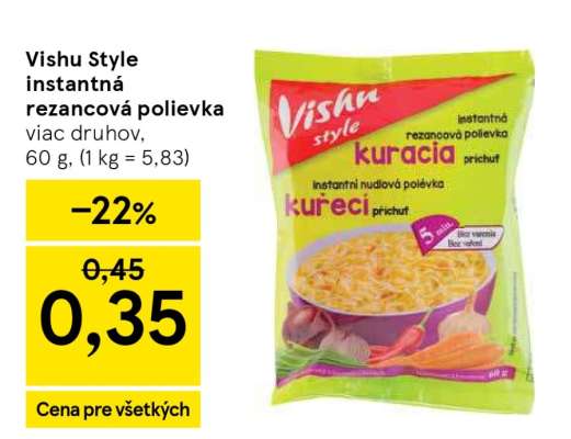 Vishu Style instantná rezancová polievka
