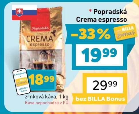 Popradská Crema espresso