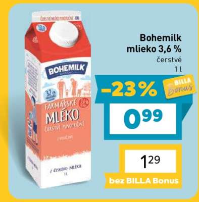 Bohemilk mlieko 3,6%