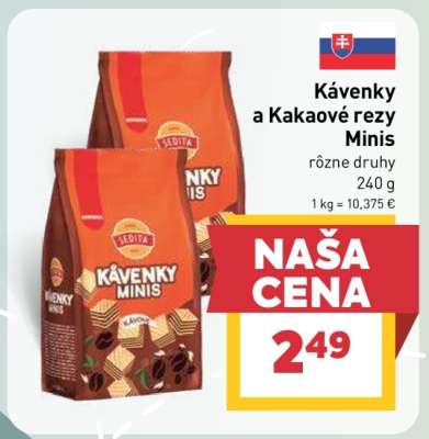 Kávenky a kakaové rezy Minis