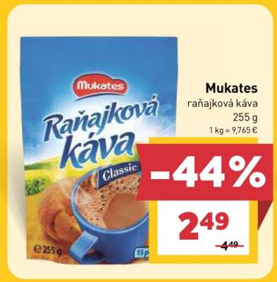 Mukates raňajková káva 255 g
