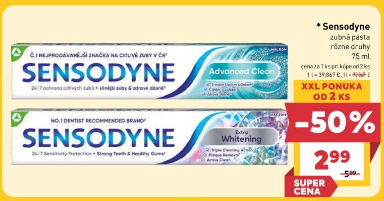 Sensodyne zubná pasta rôzne druhy