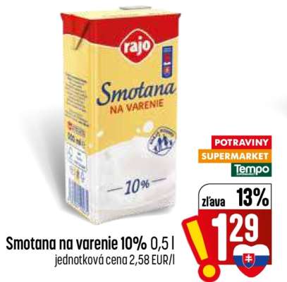 Smotana na varenie 10% 0,5 l