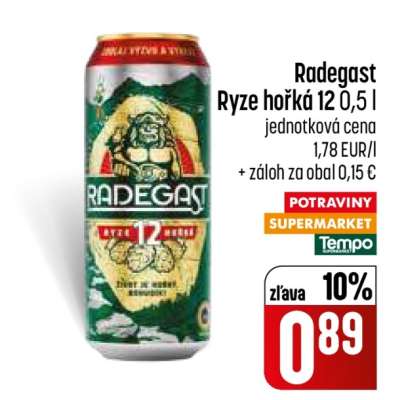 Radegast Ryze hořká 12 0,5 l