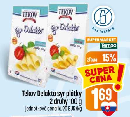 Tekov Delakto syr plátky
