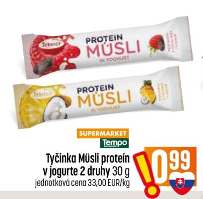 Tyčinka Müsli proteín v jogurte 2 druhy