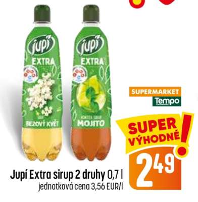 Jupí Extra sirup 2 druhy 0,7 l